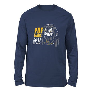 Darth Pug Men/Unisex Drop Shoulder Sweatshirt in Navy color